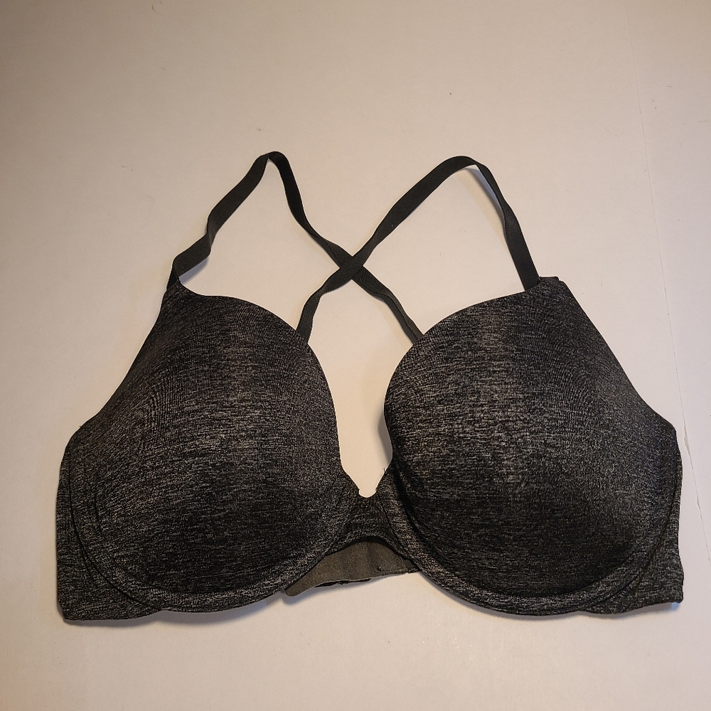Victoria's Secret 34D Uplitf Semi Demi Black Underwire Padded Bra